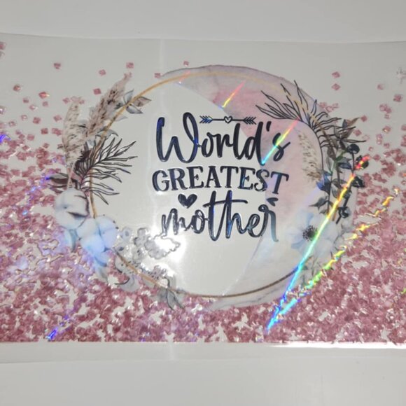 Jelly Glass Mug 17oz Beautiful Mama Butterflies with plastic straw NIB - Picture 5 of 9